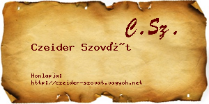 Czeider Szovát névjegykártya